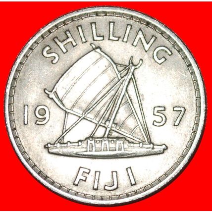 GREAT BRITAIN (1957-1965): FIJI ★ 1 SHILLING 1957 SHIP! ★LOW START★NO RESERVE