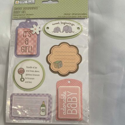 TPC Studio Sweet Beginnings Baby Girl Stickers Dimensional Stickers #2011088