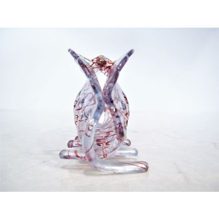 Clear transparent blue and red painted hair claw clip