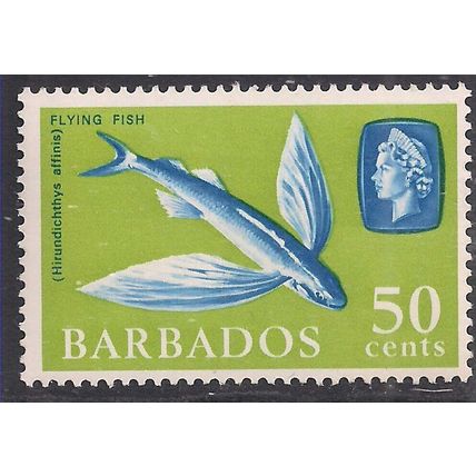 Barbados 1965 QE2 50ct Flying Fish MM SG 333 ( L1024 )