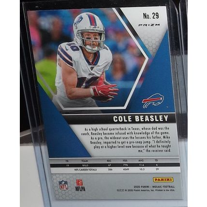 2020 Panini Mosaic COLE BEASLEY (Bills) Pink Camo Prizm #29