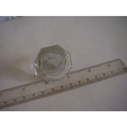 Vintage Art Deco Perfume Bottle Stopper Geometric Octagon Clear Glass Top