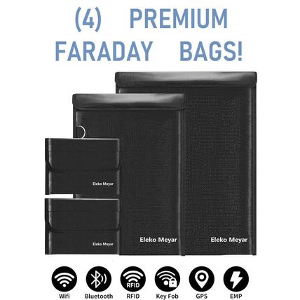 NIB! (4) Eleko Meyar Premium Farady Bags Phones, Laptops, Tablets - FREE Ship!