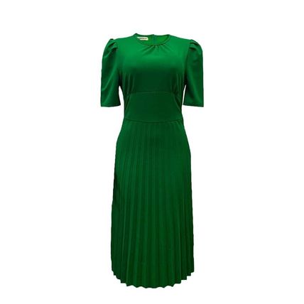 Summer new short sleeved pleated solid color oversized dress for women