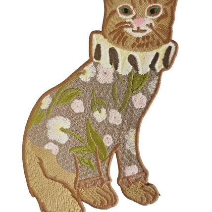 Sew on Cat Patch Embroidered Cat in a Jumper 24cm x 12cm Embellishment P361