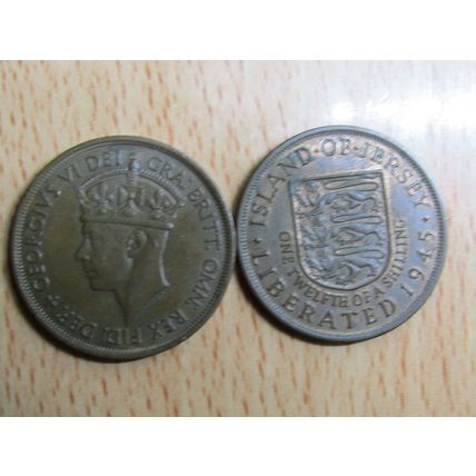 Jersey 1945 George vl 1/12th of a Shilling Coin George Head