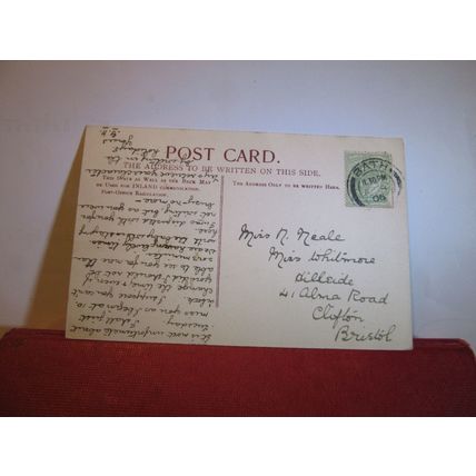 BATH FROM BEECHEN CLIFF used antique postcard by Wilkinson, Trowbridge 1906 pm =