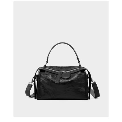 Women Genuine Leather Large Purses Handbags Black