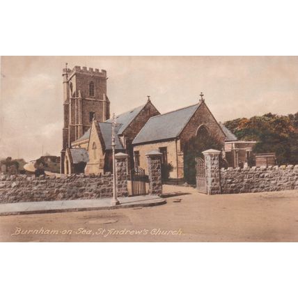 B853 BURNHAM ON SEA - ST ANDREWS CHURCH. PRINTED POSTCARD