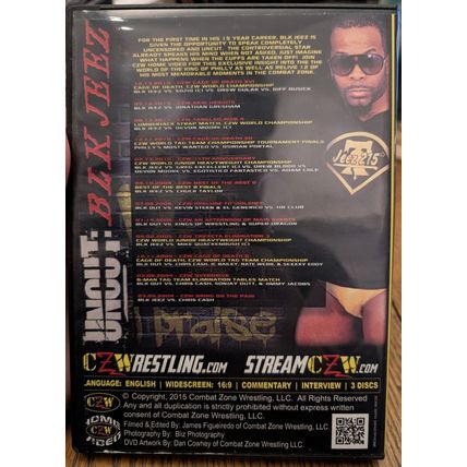 CZW Uncut BLK JEEZ triple DVD 2015 wrestling AEW WWE ECW rare Adam Cole ROH NXT