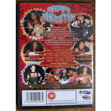 Wrestling 3PW RECIPE FOR DISASTER DVD (2003) Sabu Terry Funk WWE AEW NXT ECW CZW