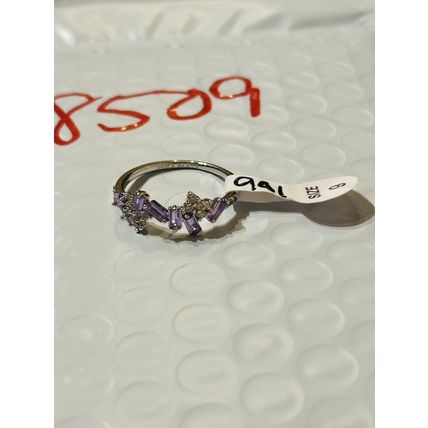 NWT Ring Bomb Party Sz9 RBP Brilliant Purple Clusters Rhodium P Costume Jewelry