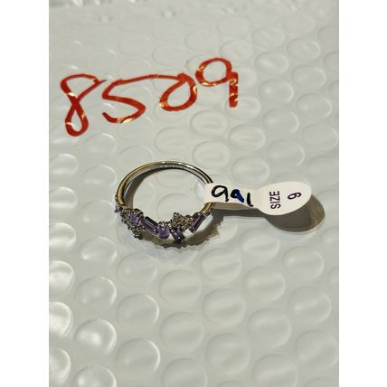 NWT Ring Bomb Party Sz9 RBP Brilliant Purple Clusters Rhodium P Costume Jewelry
