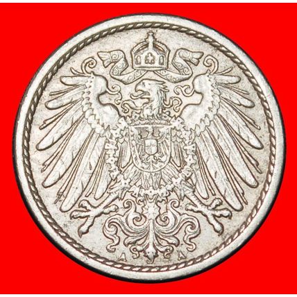 Ⰶ EAGLE (1890-1915): GERMANY ★ 5 PFENNIGS 1908A! PRUSSIA!★LOW START★NO RESERVE