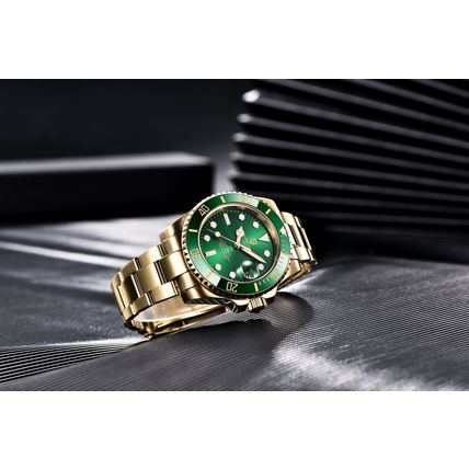 PAGANI DESIGN PD-1661 Automatic Seiko NH35 Green Face Gold Steel Bracelet Watch