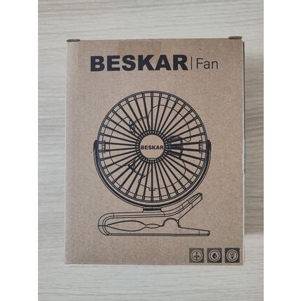 BESKAR Small Clip on Fan, 3 Speeds USB Fans with Strong Airflow, Clip & Desk Fan