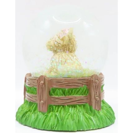 Highland Cow Snow Globe Glitter with a Pink Floral Headband 9 CM Gift Home Decor