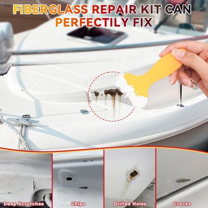Marine Fiberglass Repair Kit for Boats, Gel Coat Repair Kit for Boats, Fiberglas