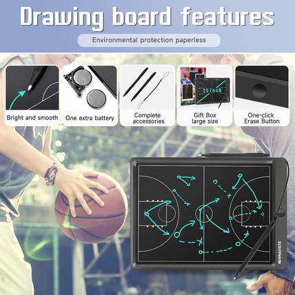 Electronic Basketball Coach Board - Premium Tactical Marker Board with Large LCD