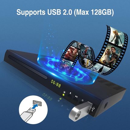 Blu Ray DVD Player, 1080P Home Theater Disc System, Play All Dvds and Region a 1