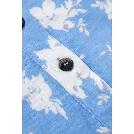 Myosotis Floral Print Half Button Wide Leg Relaxed Sleeveless Jumpsuit