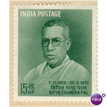 India 1958 - SG 418 - Bipin Chandra Pal 15r green - unused hinged