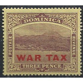 Dominica 1919 SG58 3d Purple/Yellow WAR TAX Mounted Mint ...