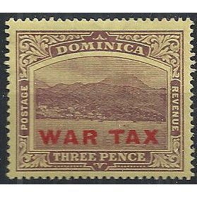 Dominica 1919 SG58 3d Purple/Yellow WAR TAX Mounted Mint ...