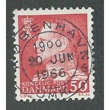 DEN 1961 50o 'KING FREDERIK IX' FINE USED (EBID42-965)