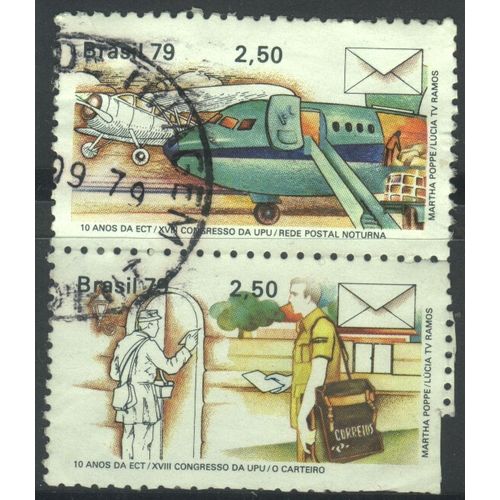 Brazil 1979 - SG1758 & 1760 - 2cr.50 se-tenant (see description) - used