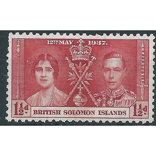 Solomon Islands 1937 SG58 1 1/2d Carmine Mounted Mint.. .