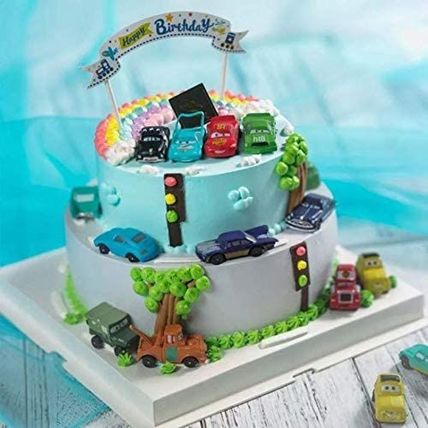 Latest Children 14pcs Cars Cake Topper Kids Play Action Figure Figurine Party Bi