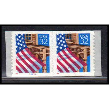 2915Cv 32c U.S. Flag Over Porch Fine MNH CNP Left 66666 11x12 PA1827