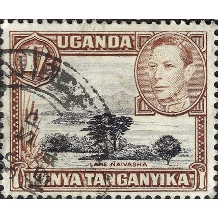 EAST AFRICAN COMMUNITY, George VI, Lake Navaisha, brown 1952, 1/-, #5