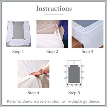 Magic Skirt Wrap Around Bed Skirt-14" Drop-53" X 74"-FULL-WHITE-NEW-SEALED-FAST