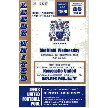 LEEDS UNITED v SHEFFIELD WEDNESDAY LEAGUE DIVISION ONE 1968/69