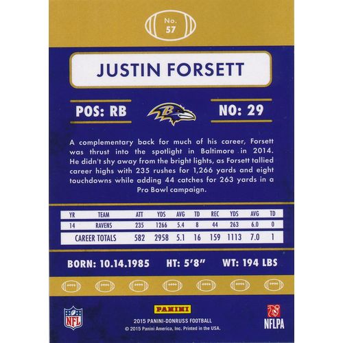 2015 Donruss Football 57 Justin Forsett Baltimore Ravens