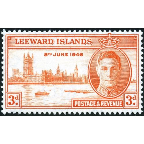 Leeward Islands KGVI 1946 Victory Peace 3d Orange Mounted Mint MM SG 116 stamp