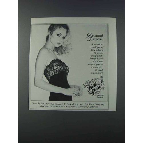 1981 Victoria's Secret Black Lingerie Ad - Beautiful
