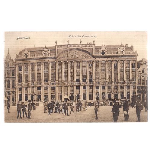 MAISON DES CORPORATIONS, BRUXELLES, BRUSSELS . used postcard 1915 postmark..