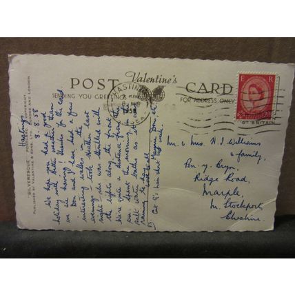 multiview, HASTINGS, SUSSEX. used vintage postcard by Valentine 1958 pm =