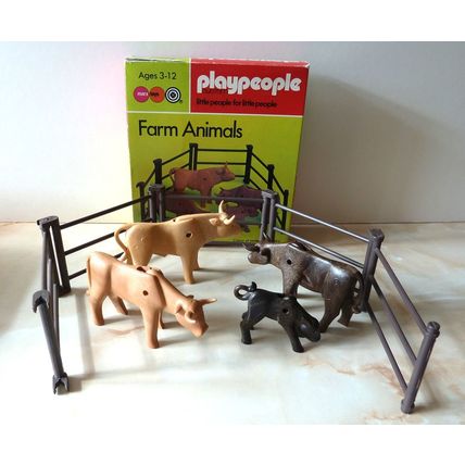 VINTAGE PLAYPEOPLE PLAYMOBIL FARM ANIMALS - SET #1785 WITH ORIGINAL BOX