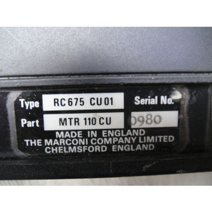 Police Home Office 1980's Marconi RC675 MTR110 Main Radio, Mount, Head & Cable