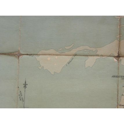 Vintage Batholomew's Central Wales Map c1920 Aberystwyth Half Inch Sheet 16 mid