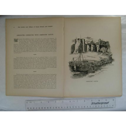 1901 engraving & illustrated article Chepstow Castle