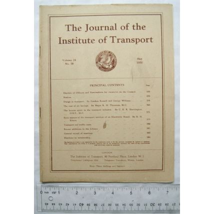 1952 Journal of Institute of Transport Vol. 24, No. 10