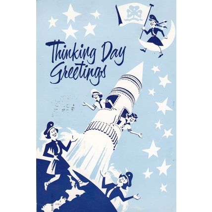 Thinking Day Greetings New Zealand Space Rocket Postcard
