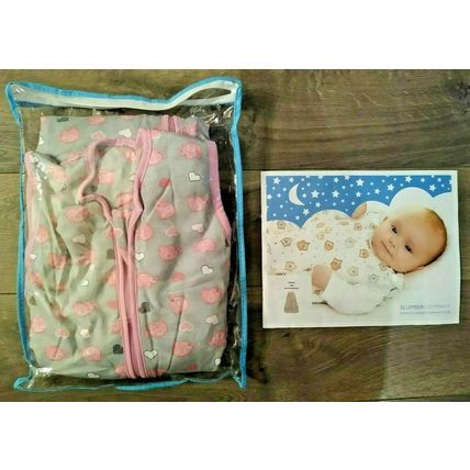 Slumbersac Pink Elephants/Grey/White Size 2. 6-18 months Adorable! - FAST SHIP!