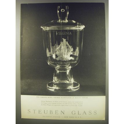 1956 Steuben Glass Ad - Virginia Bowl by Sidney Waugh
