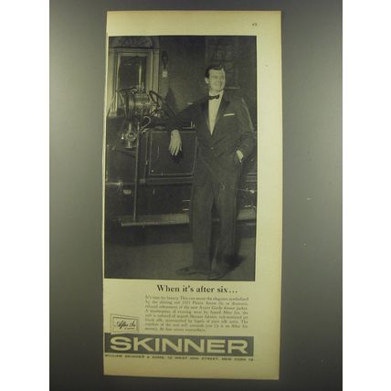 1956 After Six Evening Wear of Skinner Fabrics Ad - 1911 Pierce Arrow 66 Car